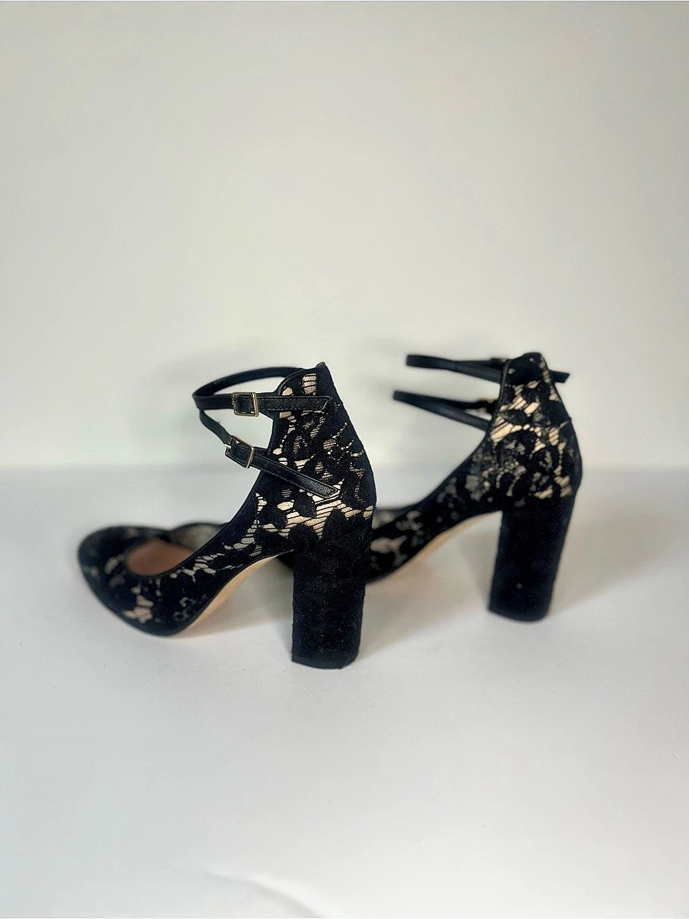 kate spade new york Baneera Black Lace Double-Strap Block Heel Pumps - Picture 3 of 5